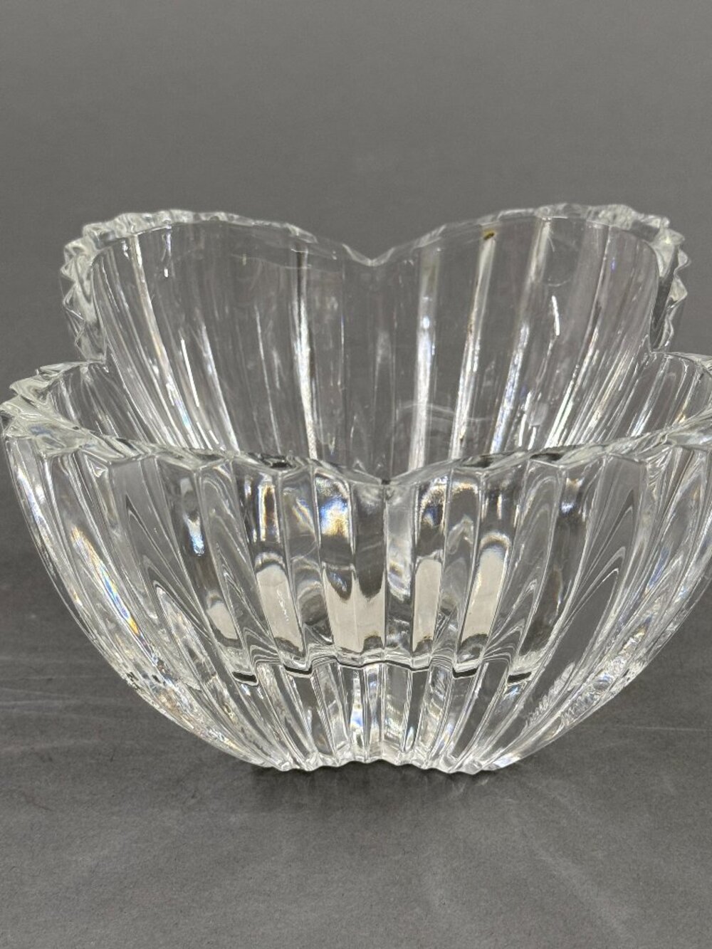 VTG Mikasa Lydia Crystal Tulip Bowl 6" Scalloped Fluted Candy Dish Japan WX055
